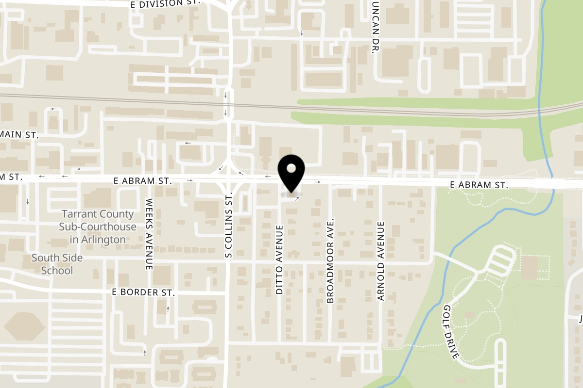 Map showing the location of Tacos El 24 E Abram St - Arlington on 1000 E Abram St in Arlington